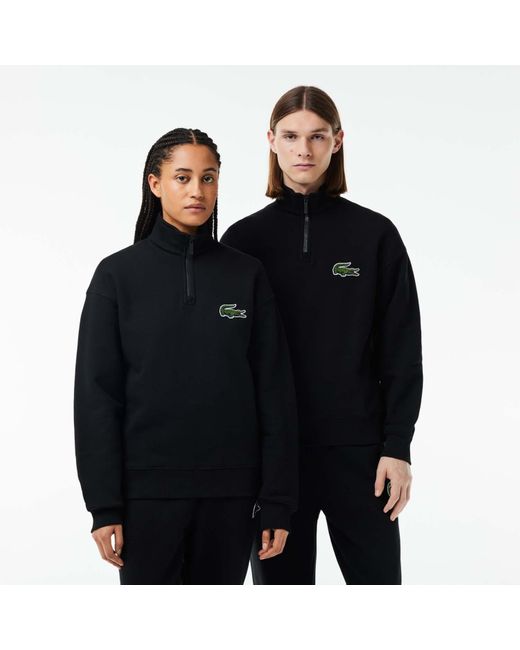 Lacoste Black Rgquarterzip Fleece Top
