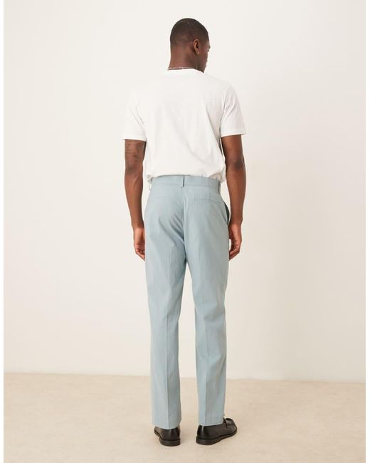 ASOS Blue Straight Suit Trousers for men