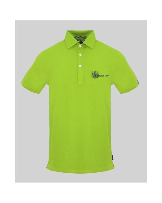 Aquascutum Green Collared Neck Short Sleeve Polo Shirt for men