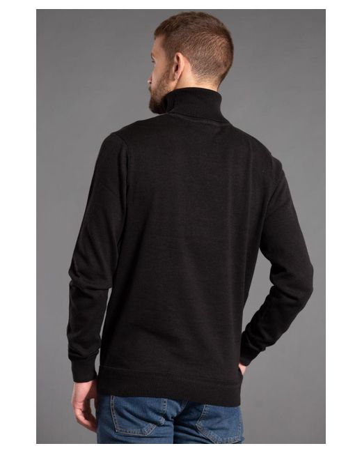 Kensington Eastside Gray Cotton Roll-Neck Jumper for men