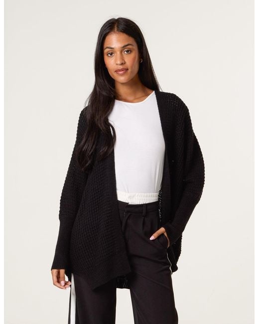 Blue Vanilla Black Textured Cardigan