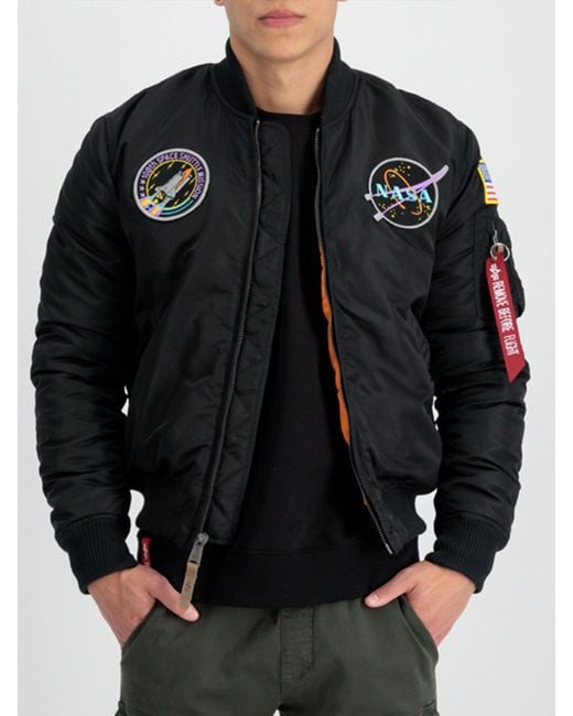 Alpha Industries Black Ma-1 Vf Nasa Bomber Jacket for men
