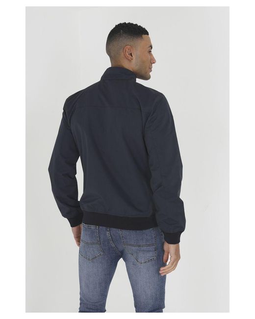 Brave Soul Blue Navy falcon Harrington Jacket With Ribbed Cuffs for men