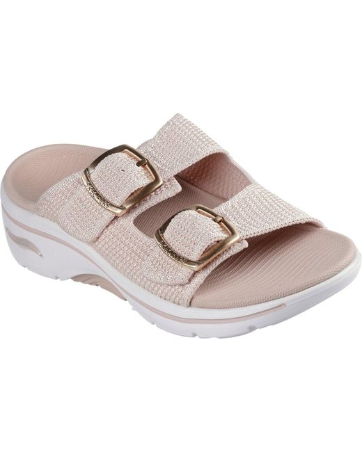 Skechers Go Walk Arch Fit 2.0 Bestemde Textiel Dames Blush Sandalen in het Pink