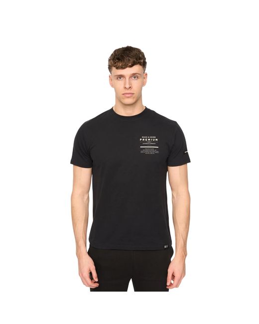 Duck and Cover Black Rayland Cotton T-Shirt for men