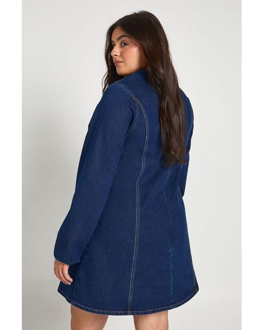 Boohoo Blue Plus Denim Shift Dress