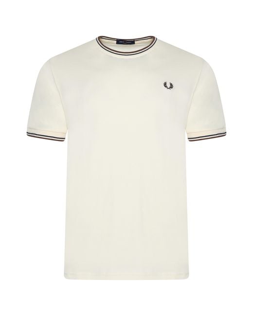 Fred Perry Natural Twin Tipped T-Shirt Cotton for men