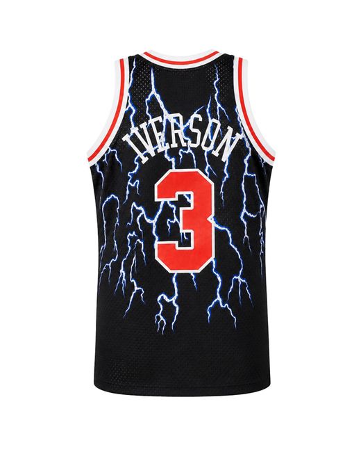 Mitchell & Ness Black Nba Philadelphia 76Ers Lightning Jersey 3 Iverson Vest for men