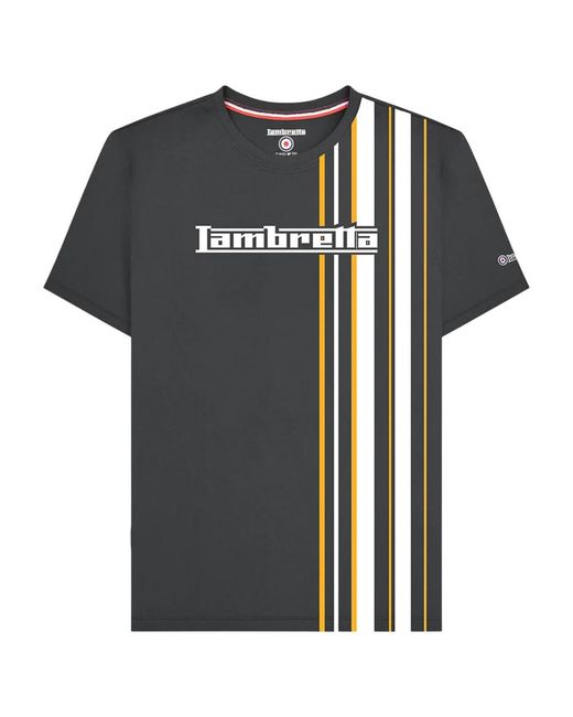 Lambretta Black Racing Stripe T-Shirt (Iron/ for men