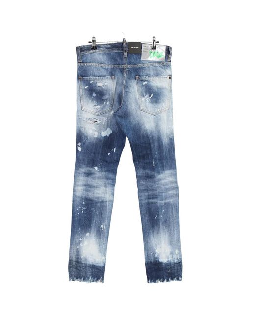 DSquared² Blue Cool Guy Jean Distressed Denim Pants Cotton for men