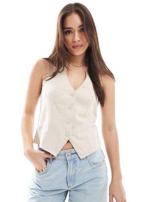 Hollister White Halterneck Wasit Coat Top