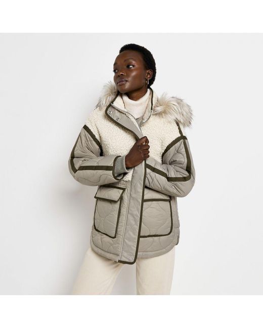 River island shop white padded jacket