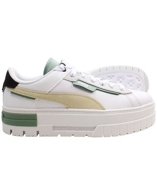 PUMA White Mayze Crashed Prm Trainers