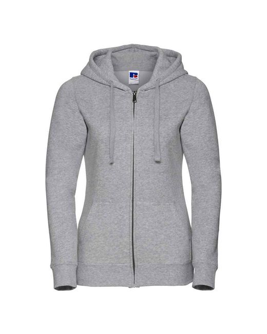 Russell Gray Ladies Authentic Full Zip Hoodie (Light Oxford)
