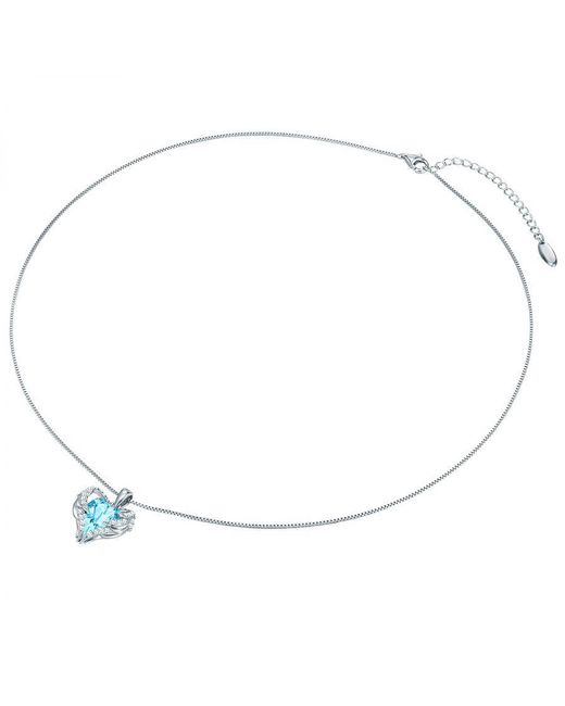 Rafaela Donata Blue Embellished With Swarovski Crystals Necklace Sterling