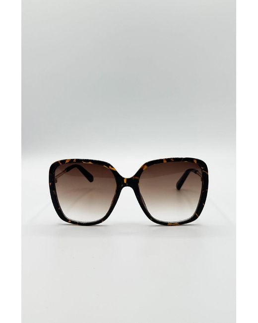 SVNX Natural Oversized Square Sunglasses
