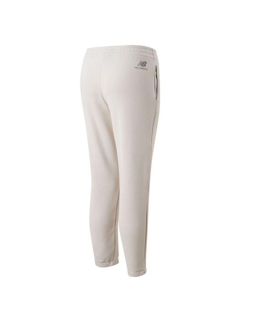 New Balance White Essentials Varsity Fleece Pants for men