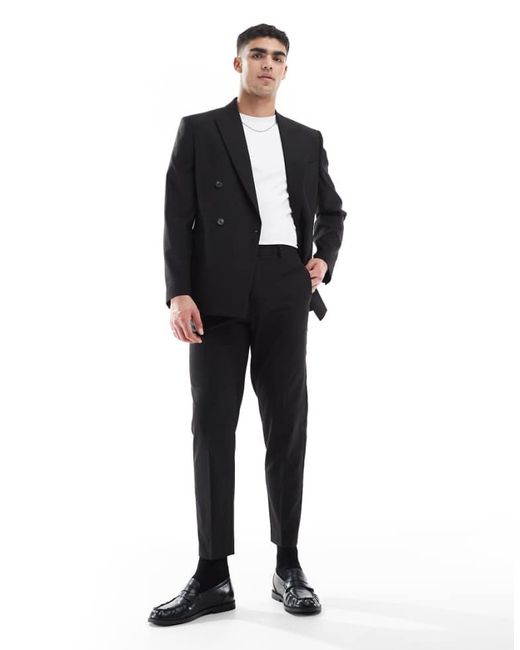 ASOS Black Tapered Suit Trousers for men