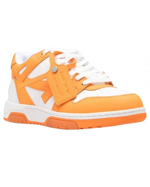 Off-White c/o Virgil Abloh Orange Off- Out Of Office Leather Sneakers for men