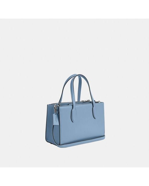 COACH Blue Nina Small Tote With Debossed Sculpted C Bag