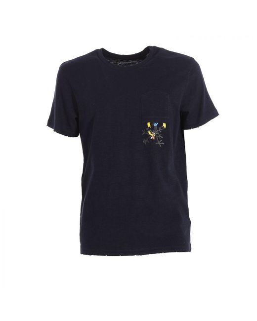 ELEVEN PARIS Blue Podaffy 17s1ts308 Short Sleeve T-shirt Cotton