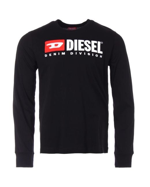 DIESEL Black T-just Division Logo Long Sleeve T-shirt for men