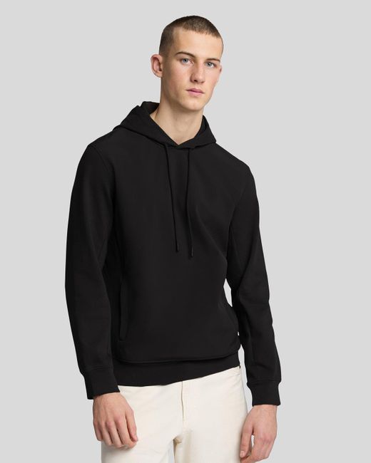 Lyle & Scott Black Softshell Hybrid Pullover Hodie for men