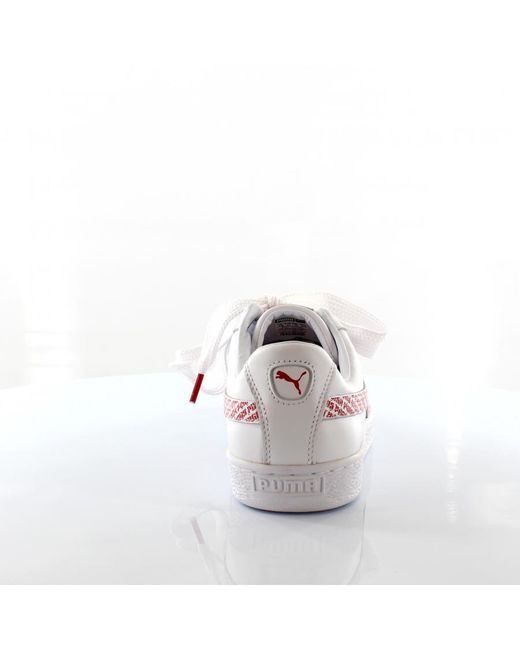 PUMA Pink Basket Heart Aop Trainers Leather (Archived)