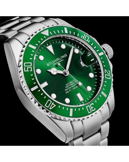 Stuhrling Green Japanese Automatic Depthmaster 4048 42Mm Diver for men