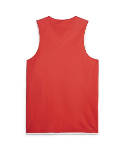 PUMA Red Hoops Team Reverse Practice Performance Basketball Jersey for men