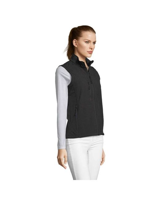 Sol's Black Ladies Rallye Soft Shell Bodywarmer Jacket