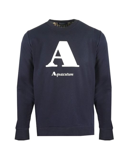 Aquascutum Blue "A" Logo Sweatshirt for men