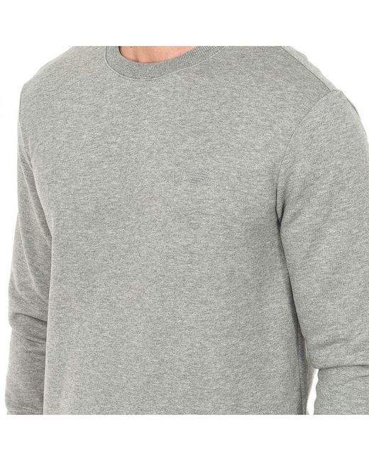 Armani Gray Long-Sleeved Crew-Neck Sweatshirt 7V6M69-6Jqdz for men