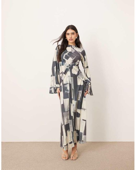 ARRANGE Natural Jersey Twist Front Maxi Dress