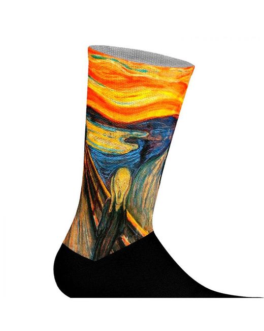 Jenes Socks Black Elastic Printed Long