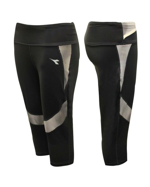 Diadora Black Dark Smoke 3/4 Leggings