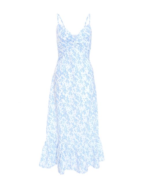 Quiz Blue Light Ditsy Midi Dress