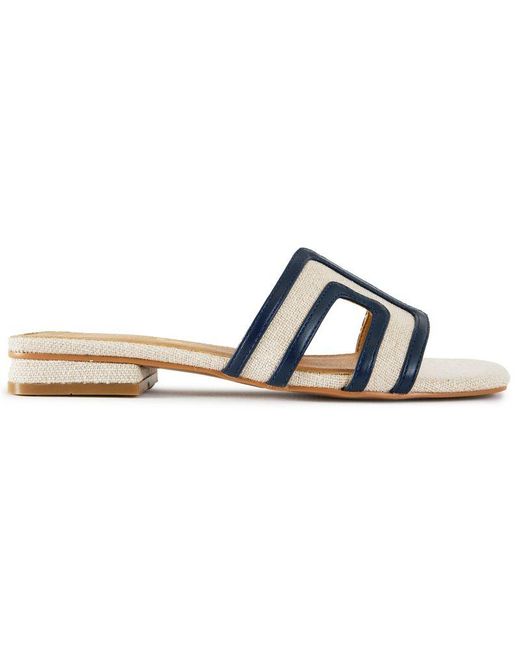 V.Gan Blue Vegan Bok 2 Weave Slide Sandals