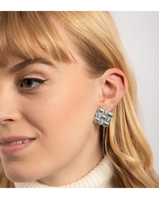 The Jewellery Stockroom Metallic Stud Lattice Earrings