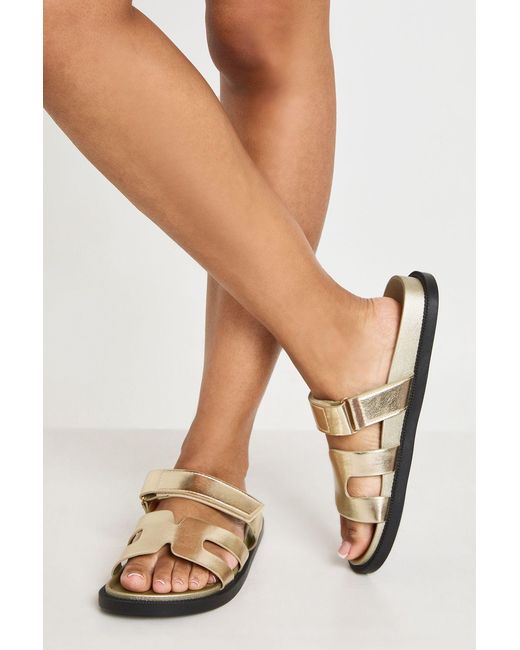 Boohoo Natural Cut Out Detail Sliders