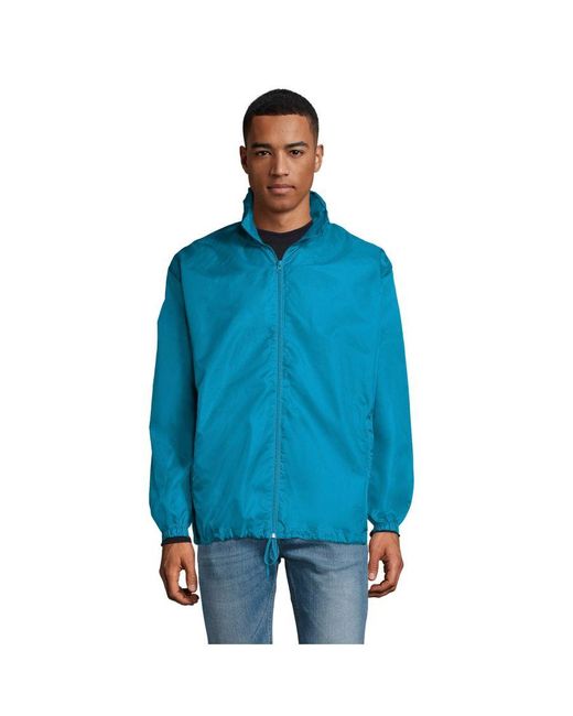 Sol's Blue Shift Showerproof Windbreaker Jacket (Aqua)