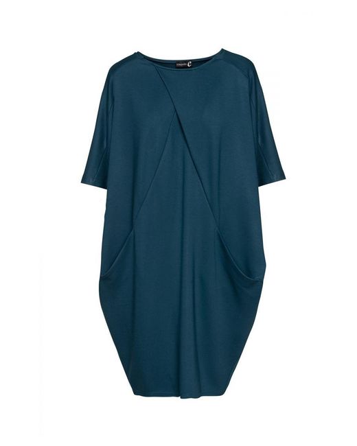 Conquista Blue Petrol Batwing Style Punto Di Roma Dress