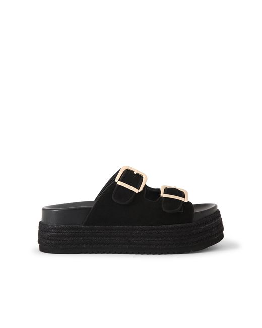 Carvela Kurt Geiger Black Perla Flatform Sandals