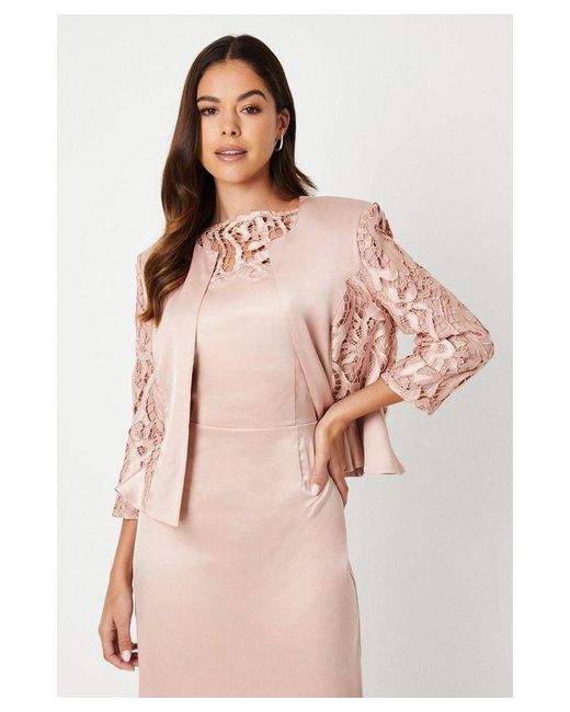 Coast Pink Satin And Lace Jacket