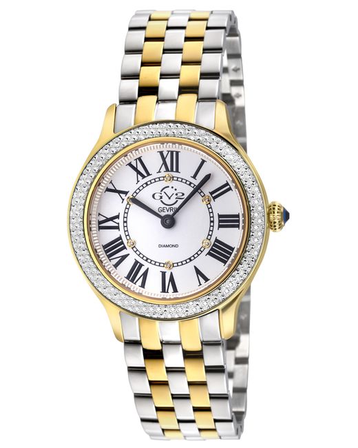 Gv2 Gray Milan Round Swiss Quartz Diamond Dial Bracelet Watch, 32 Mm