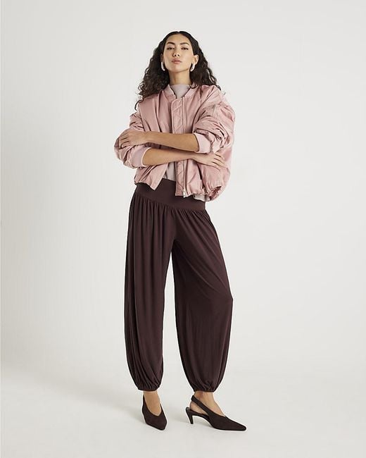 River Island Brown Trousers Balloon Leg