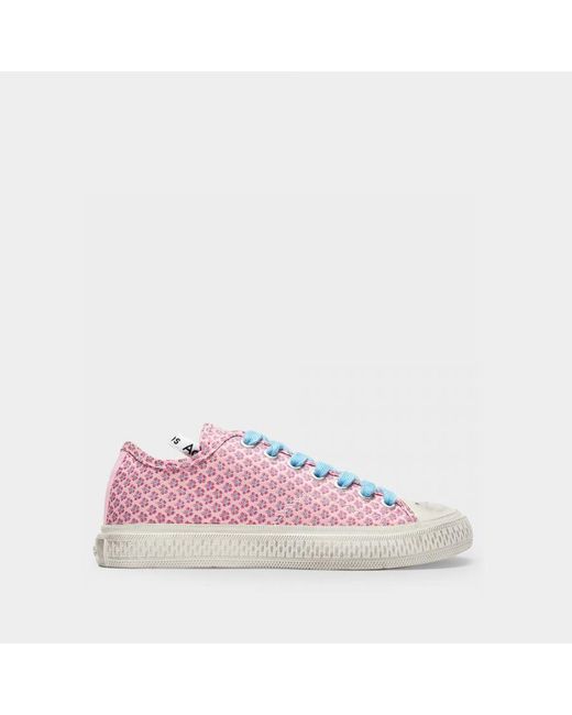 Acne Ballow Jacquard Alina Roze Canvas Sneakers in het Pink