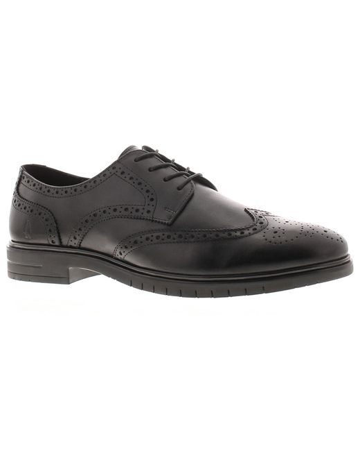 Hush Puppies Black Shoes Smart Brogue Santiago Leather for men