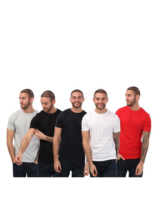Duck and Cover Red Errington 5 Pack T-Shirts for men