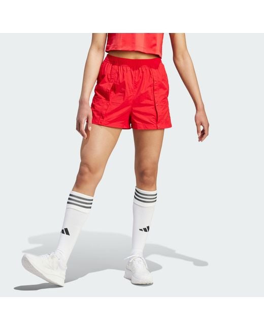 Adidas Red Tiro Snap-Button Shorts